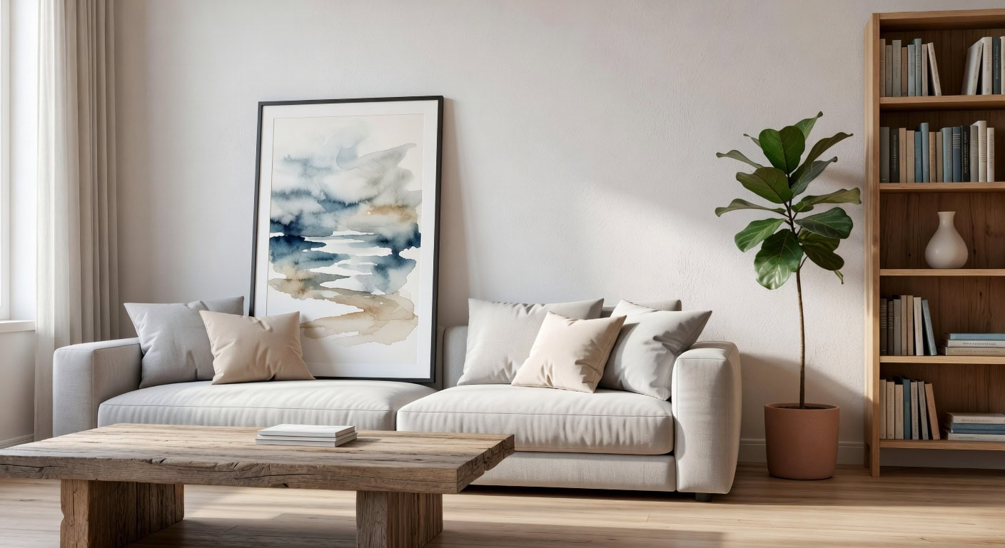 balanced blues and grounded neutrals