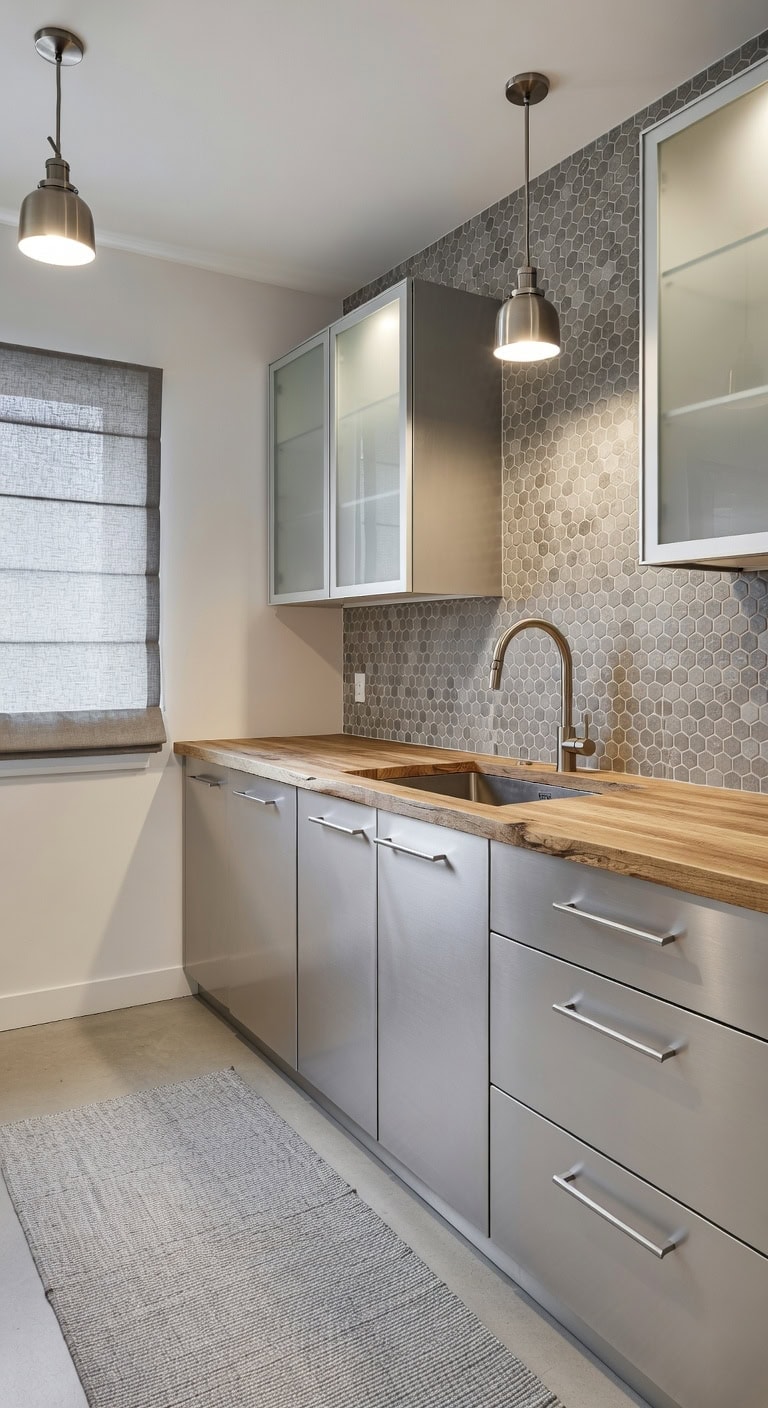 balanced industrial modern open kitchen