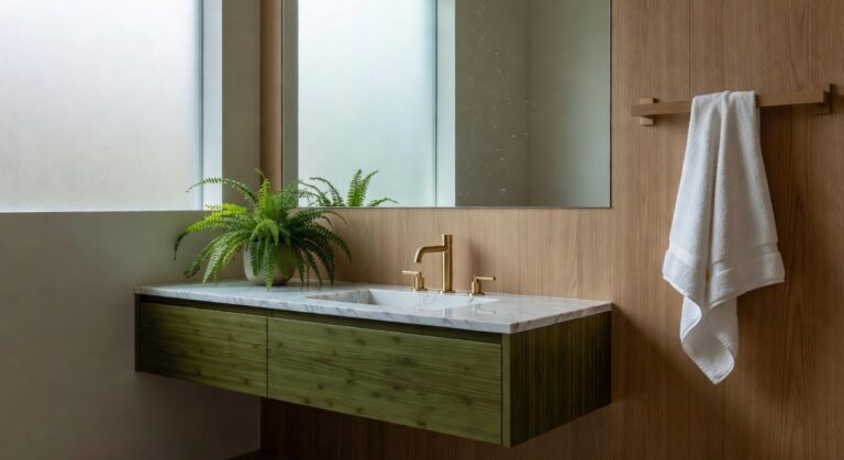 bamboo green floating vanity vanist