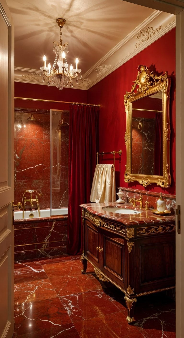 baroque red marble luxury