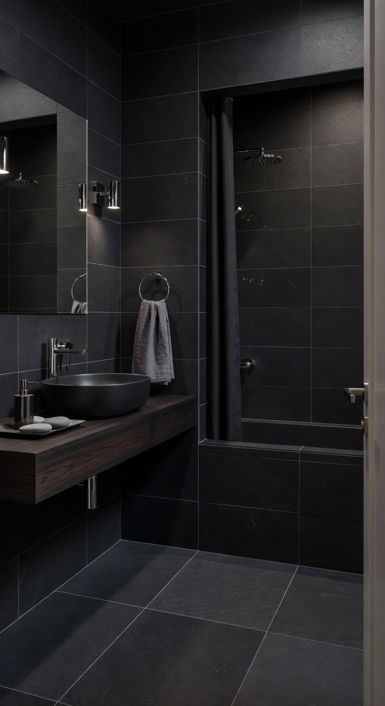 black limestone modern spa