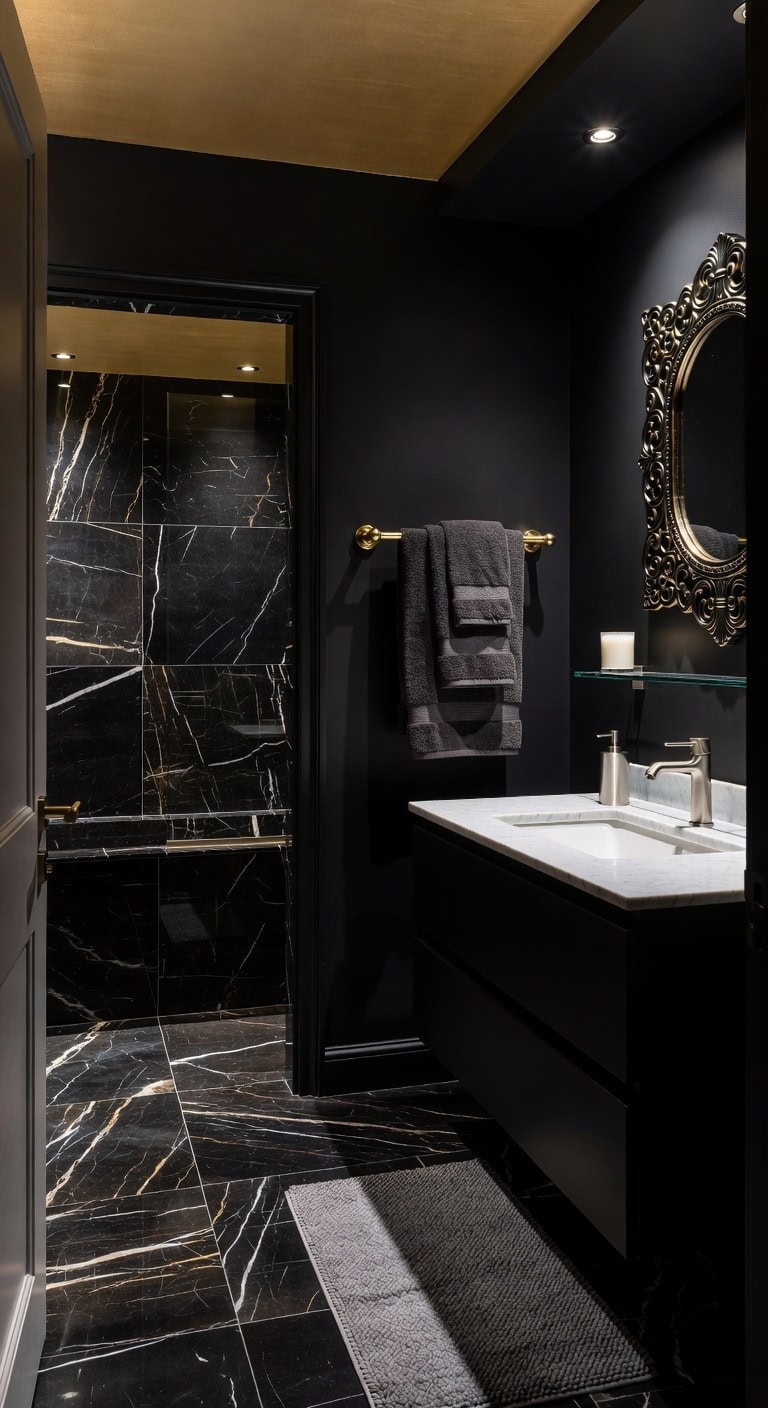 black marble gold accents