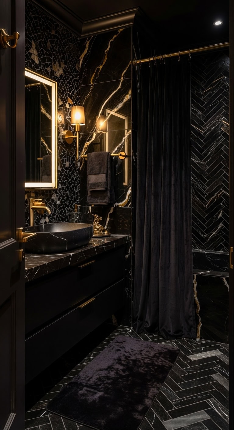 black onyx brass luxe