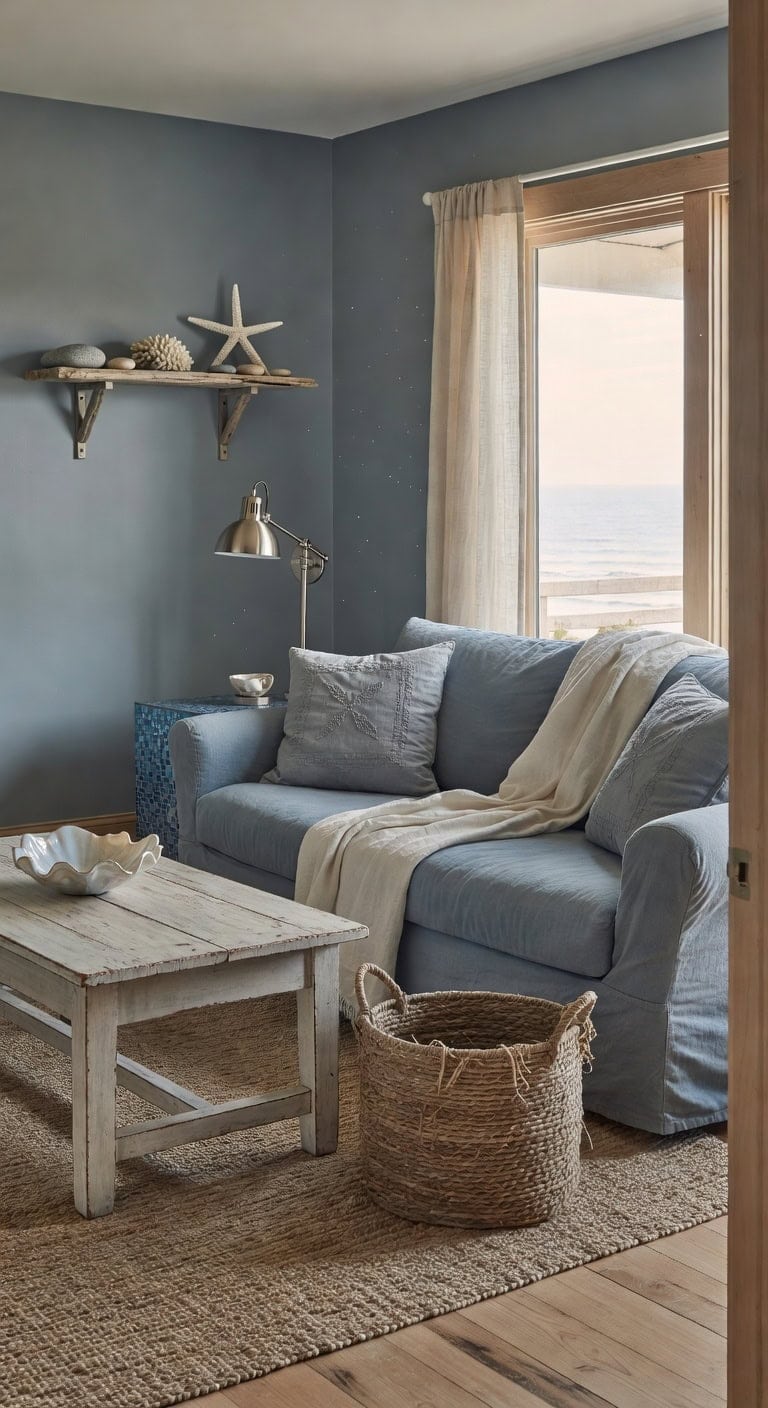 blue gray coastal modern vignette