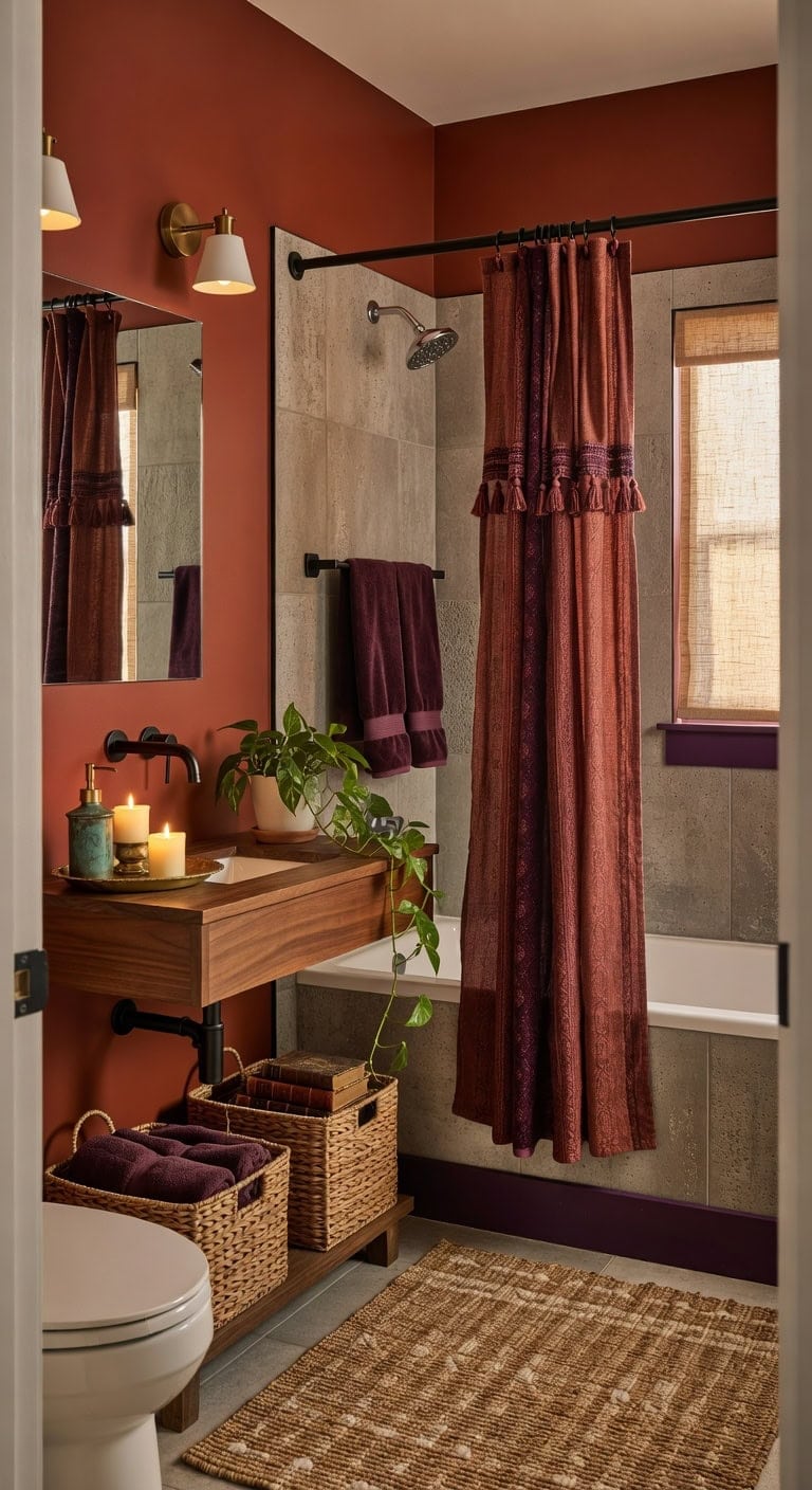 boho luxe rust plum
