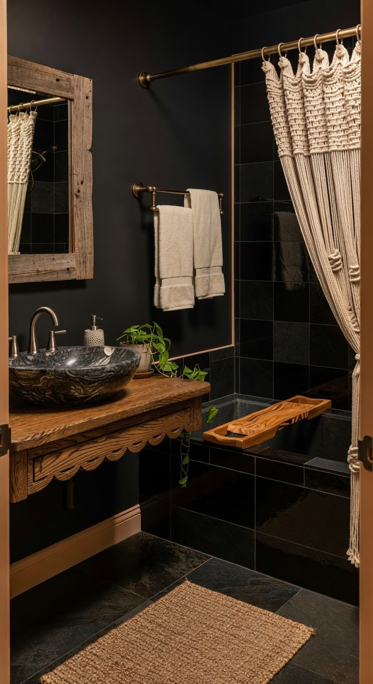 boho luxe stone and wood sanctuary