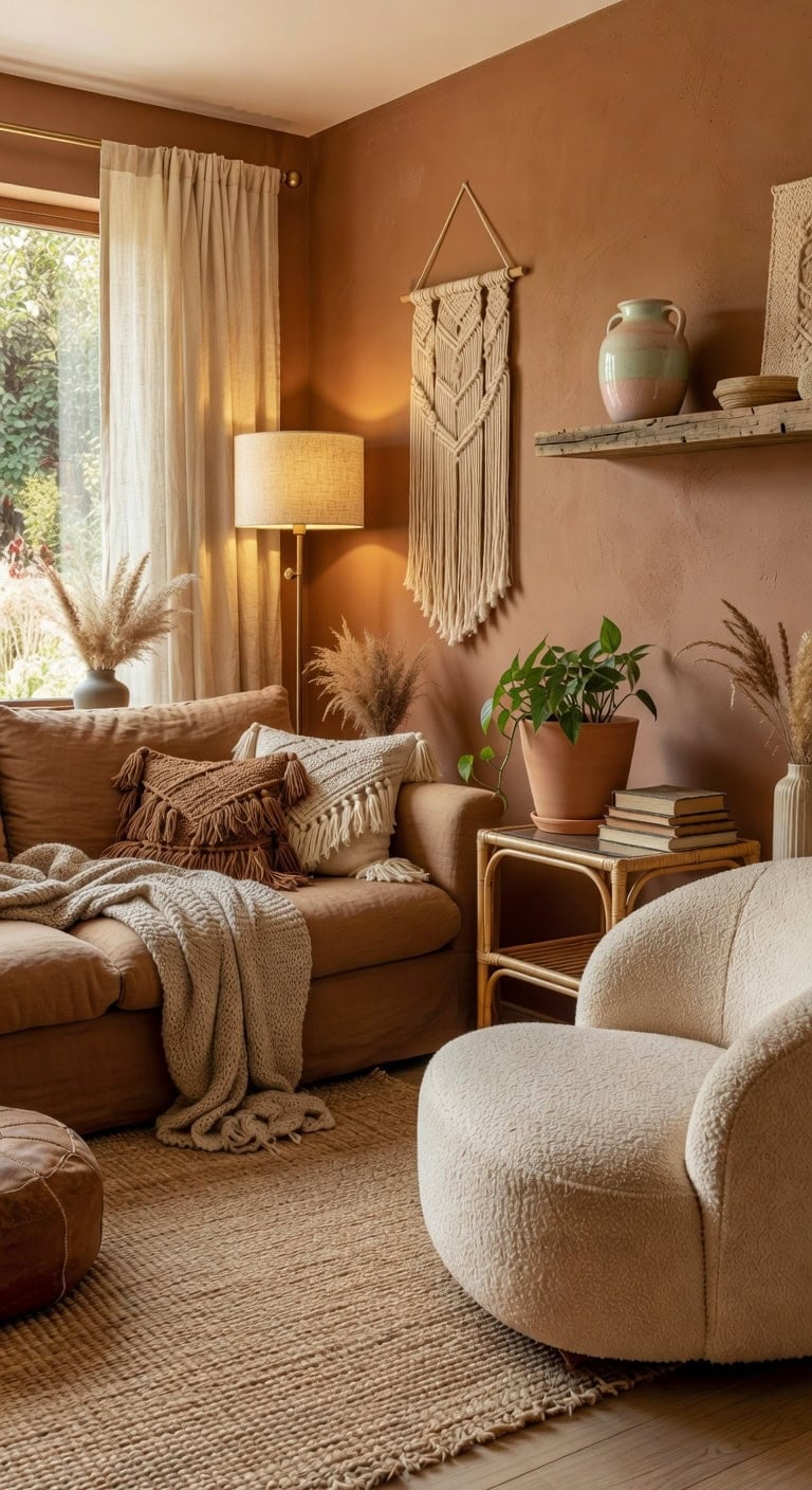 boho macram terracotta vignette