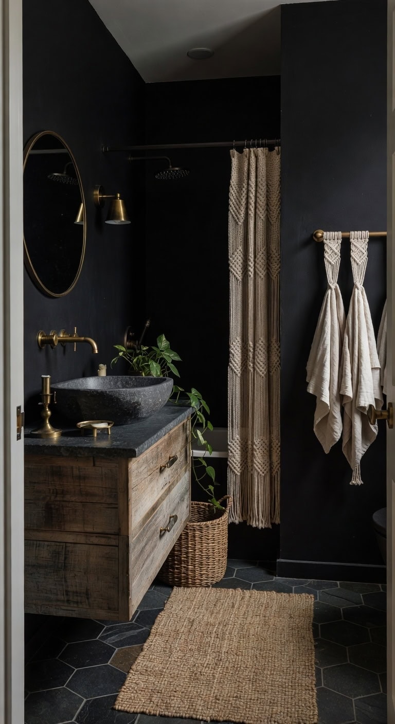 boho onyx brass bathscape
