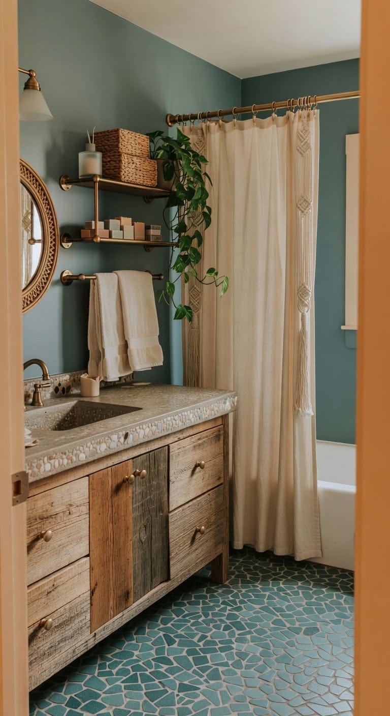 boho pebble mosaic artisan sanctuary