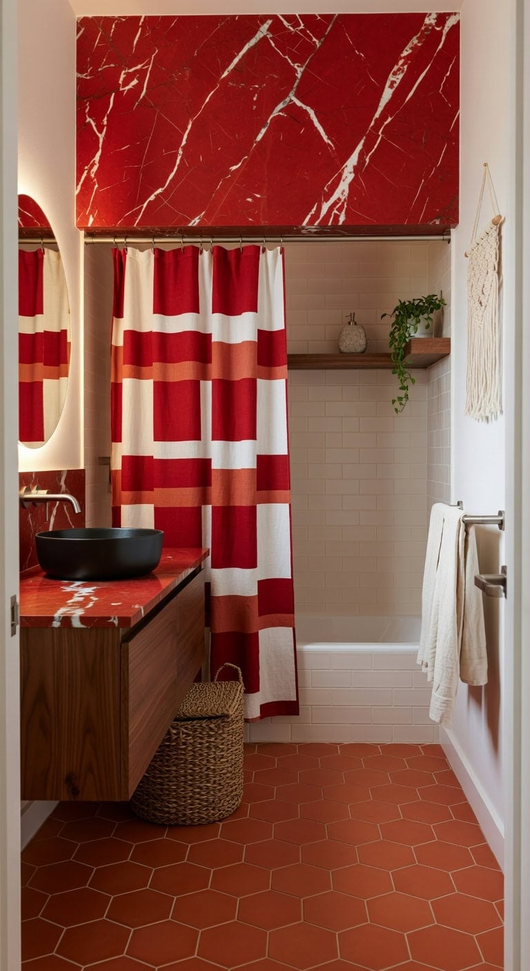 boho red marble retreat