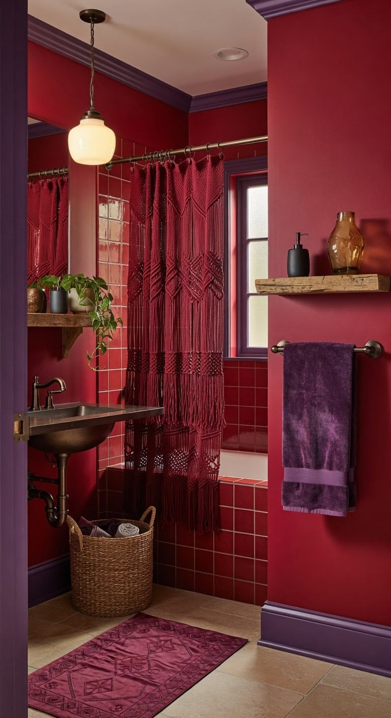 boho red purple textured oasis