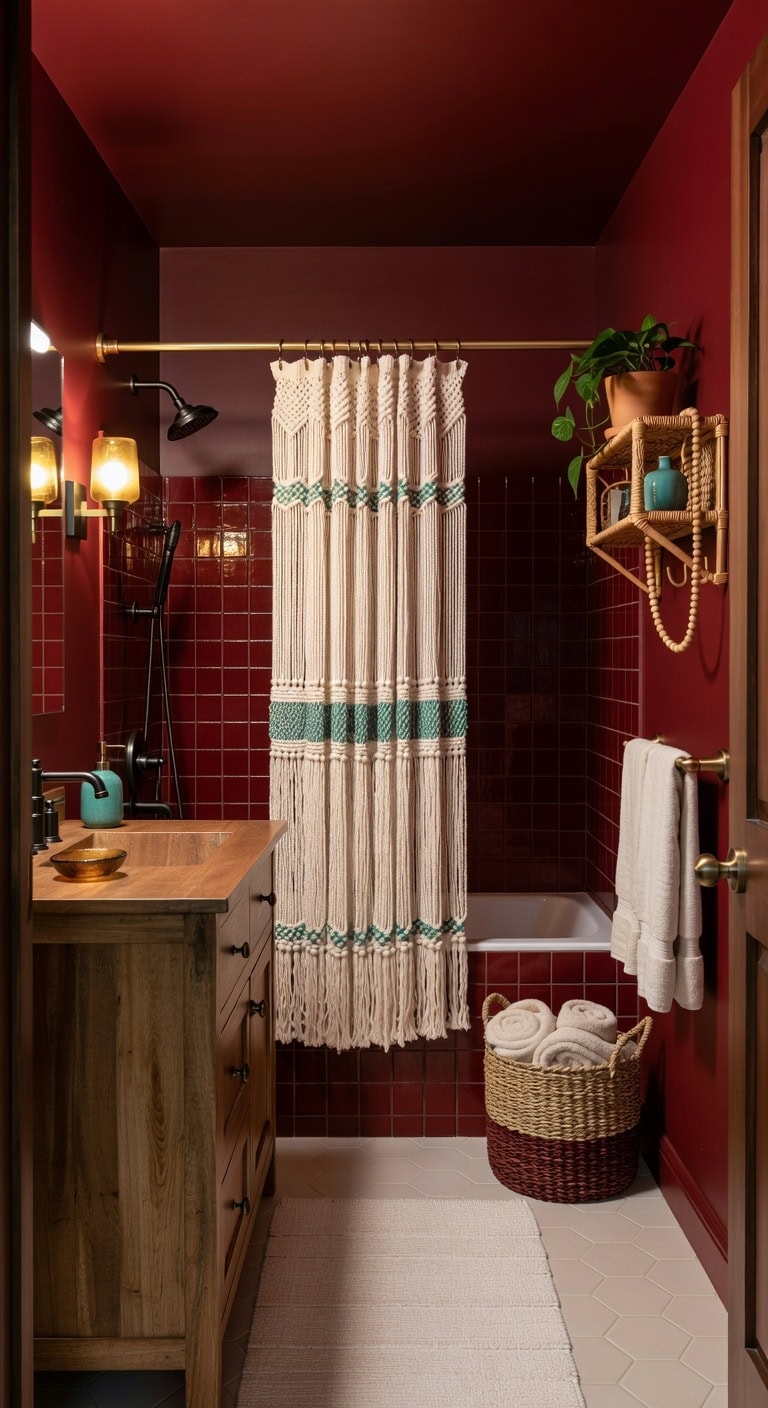boho teal and red