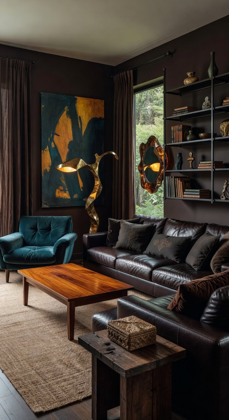 bold black and brown decor