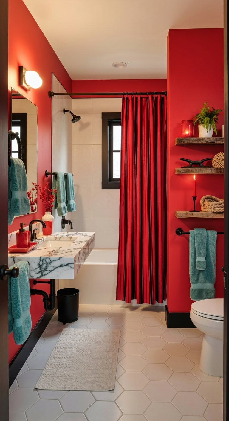 bold nautical red black ensemble