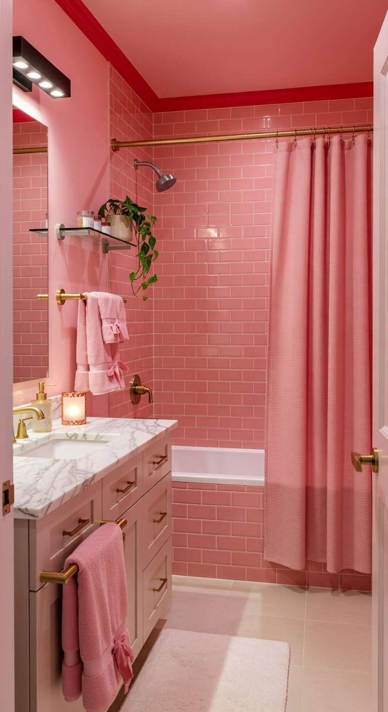 bold pink and red glam