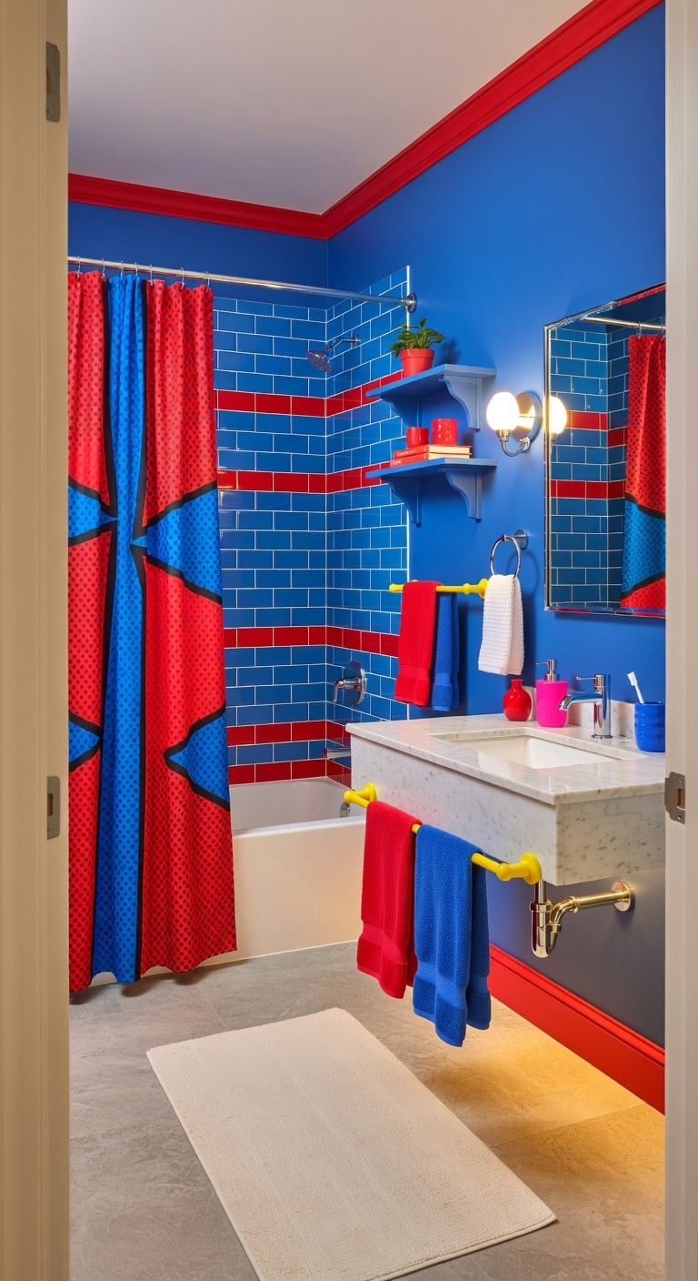 bold pop art bathroom makeover