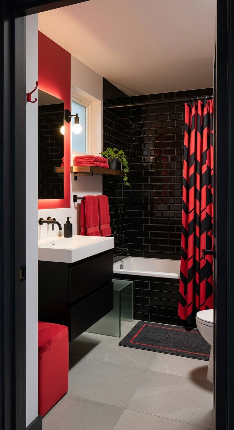 bold red and black