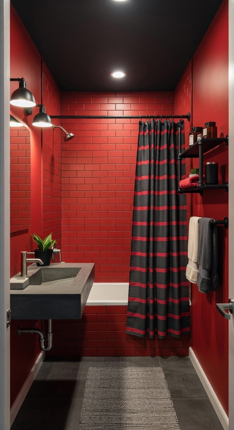 bold red charcoal loft