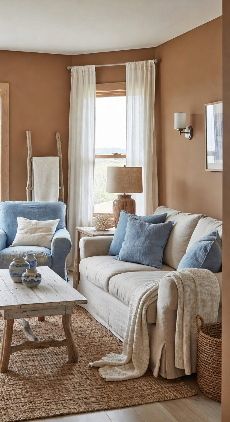 breezy coastal comfort with blue accents