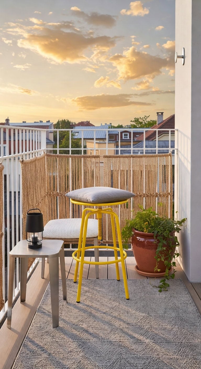 bright adjustable yellow metal stool