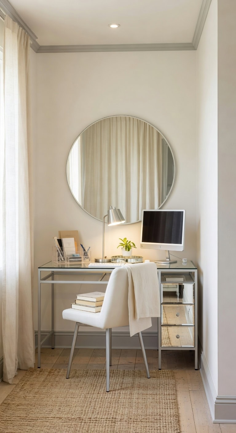 bright airy reflective workspace transformation