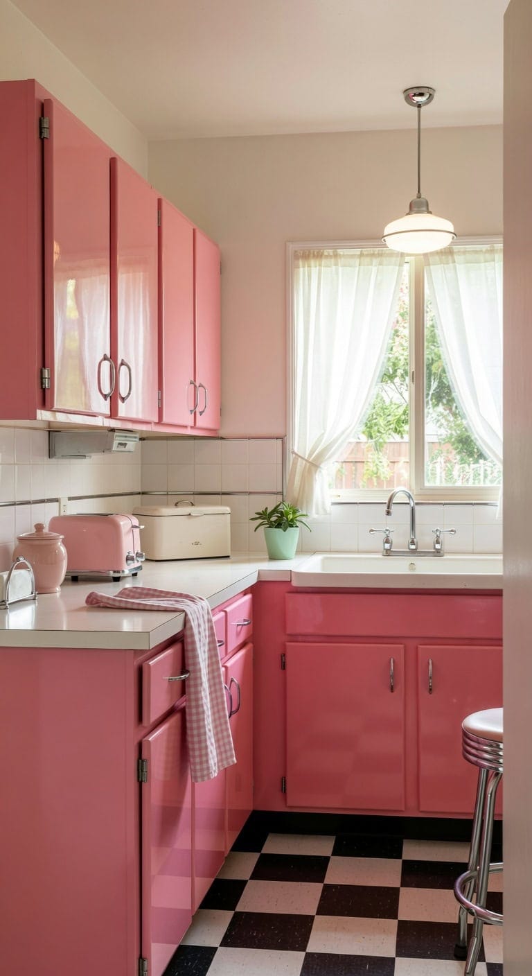 bubblegum pink retro kitchen charm