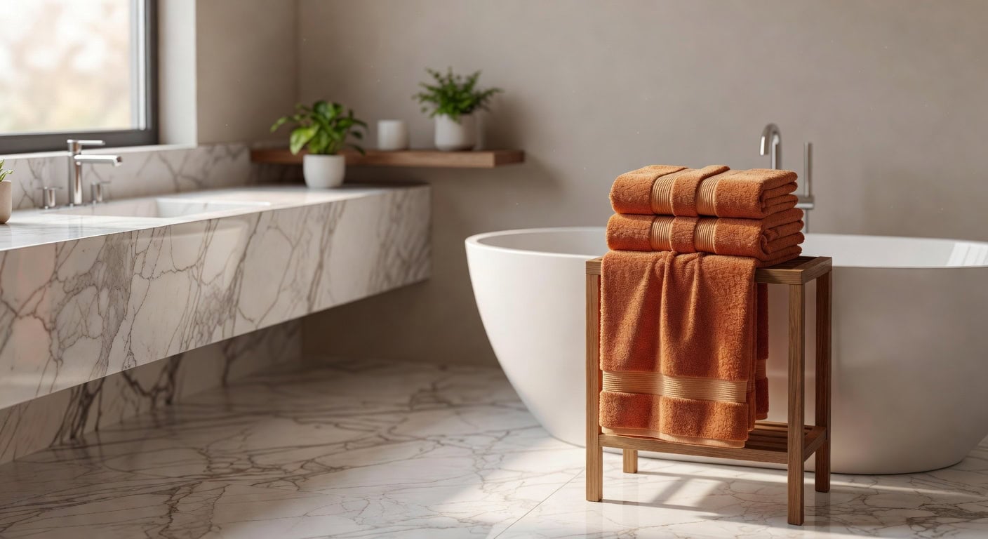 burnt orange turkish cotton towels