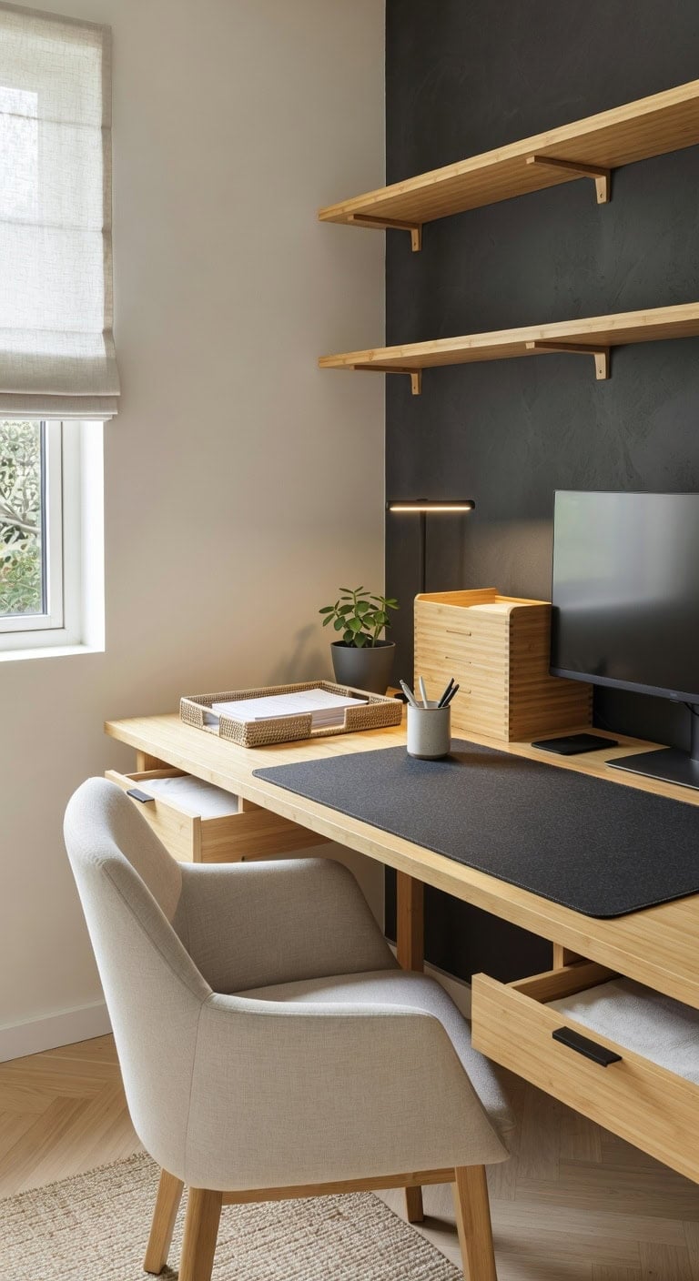 calming workspace with intentional organization