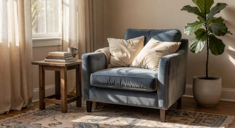 captivating dusty blue velvet accents