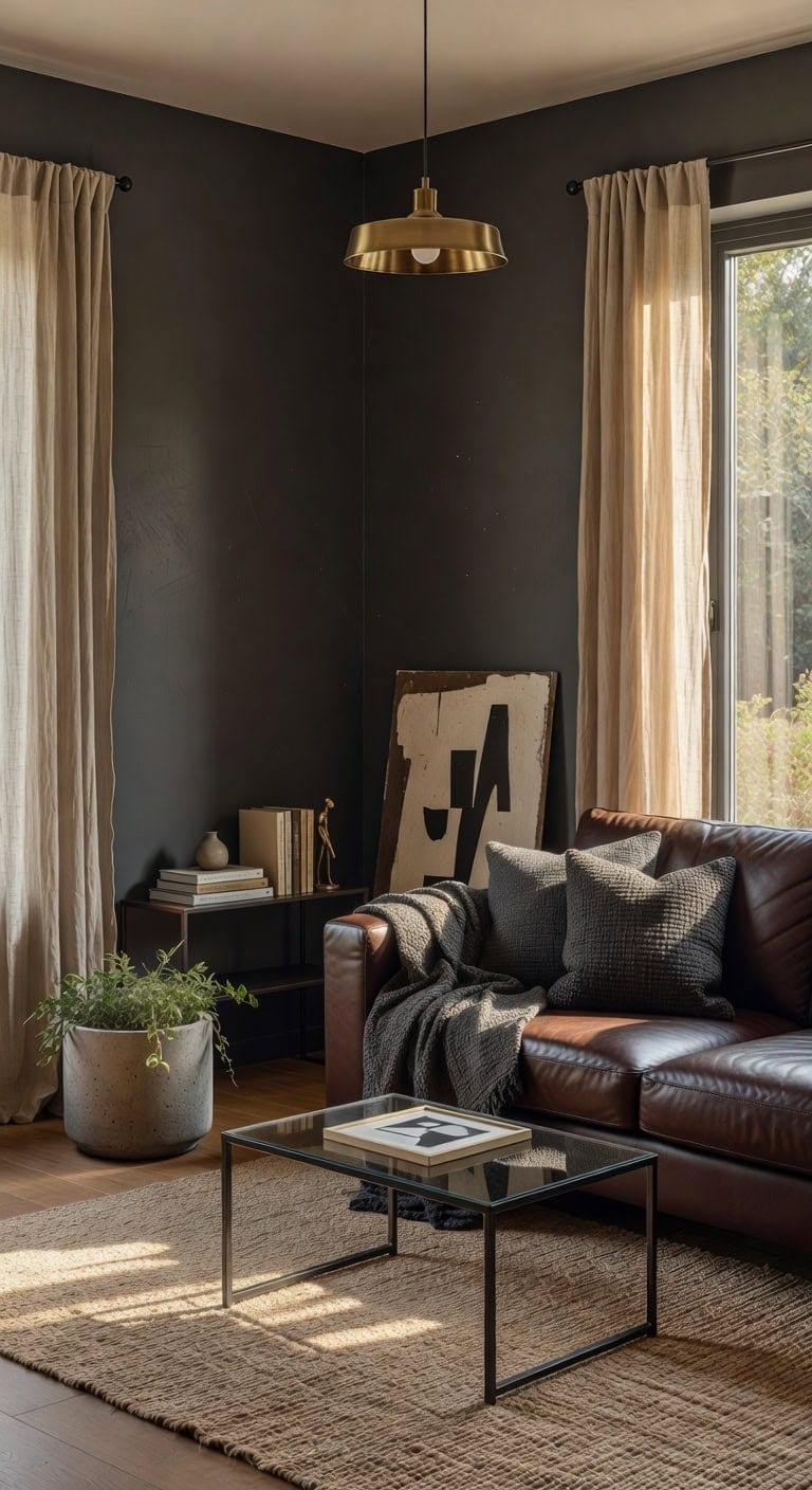 charcoal concrete warm minimalism