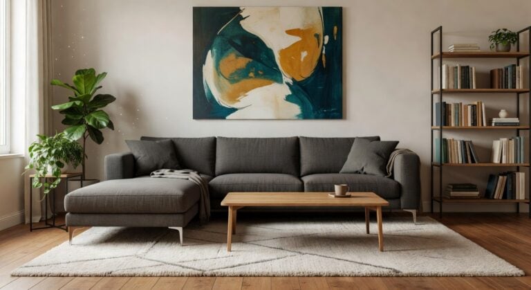 charcoal gray sectional metal legged