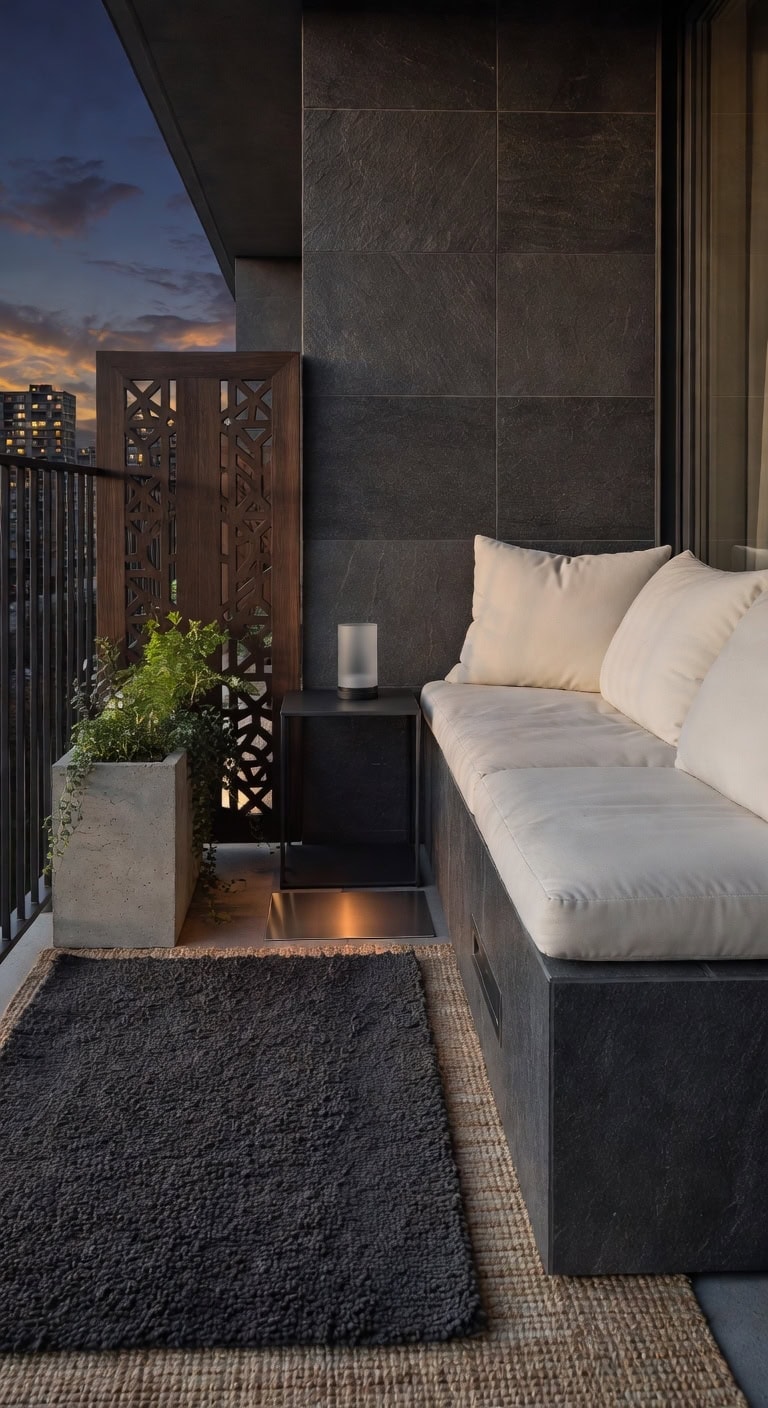 charcoal heated slate seating