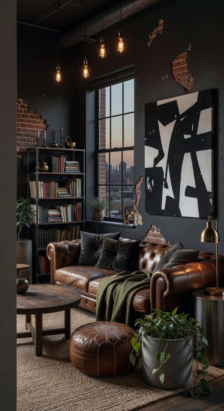 charcoal industrial loft styling
