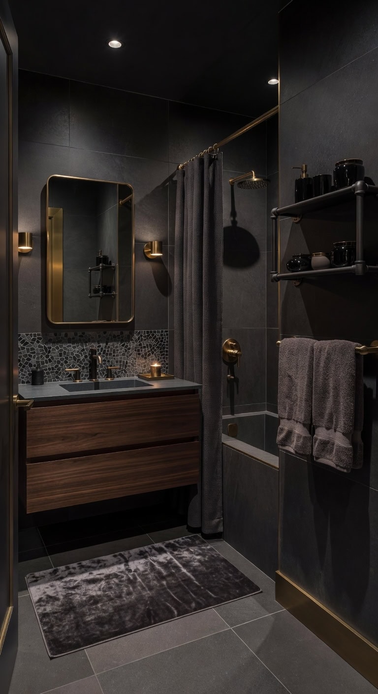 charcoal luxe bathroom sanctuary