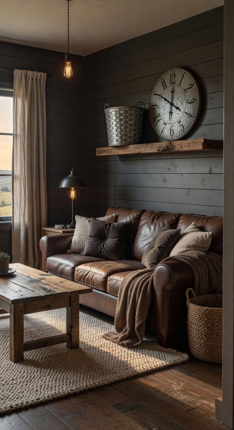 charcoal shiplap farmhouse cozy