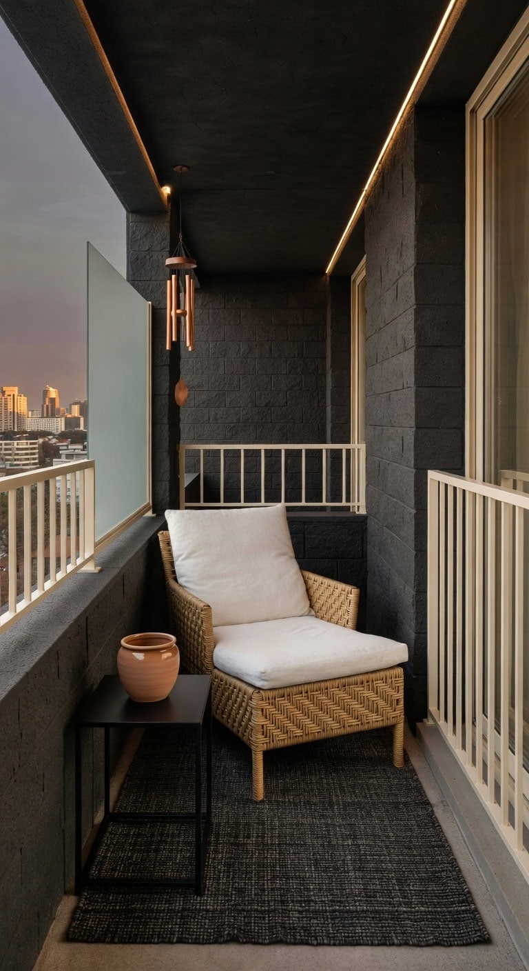 charcoal textured modern balcony
