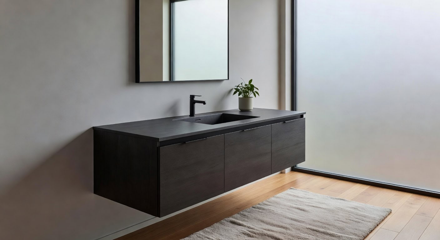 chic minimalist space saving bathroom vanity