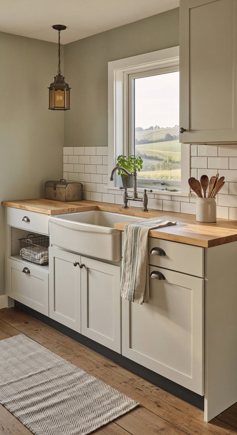 classic farmhouse sink cabinetry