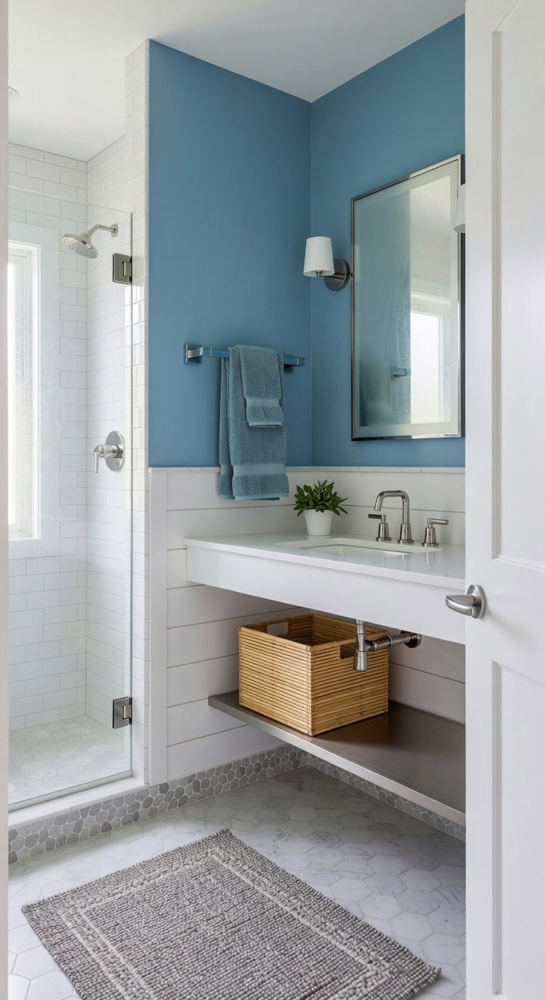 coastal chrome ocean blue accents