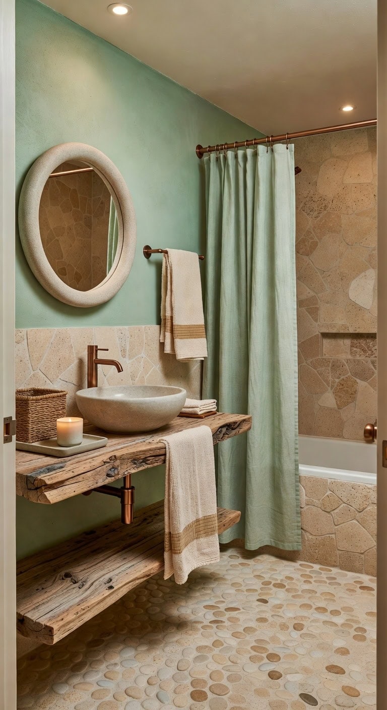 coastal pebble spa bathroom