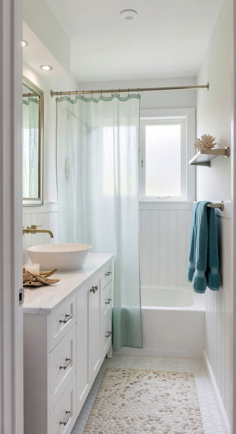 coastal teal wainscoting retreat