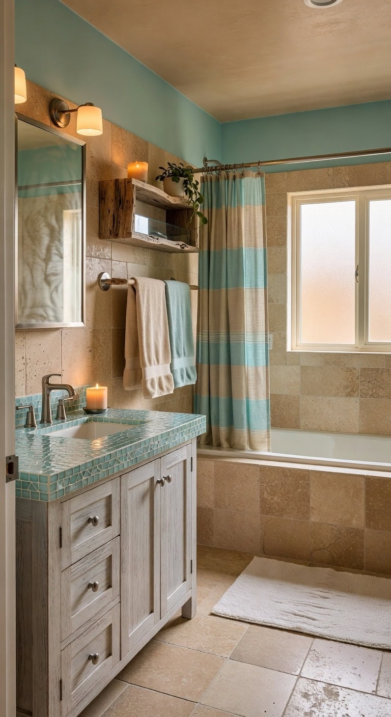 coastal travertine sea glass retreat