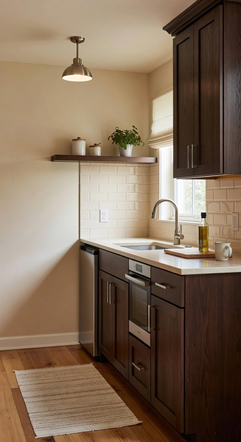 compact kitchen with thoughtful contrasts