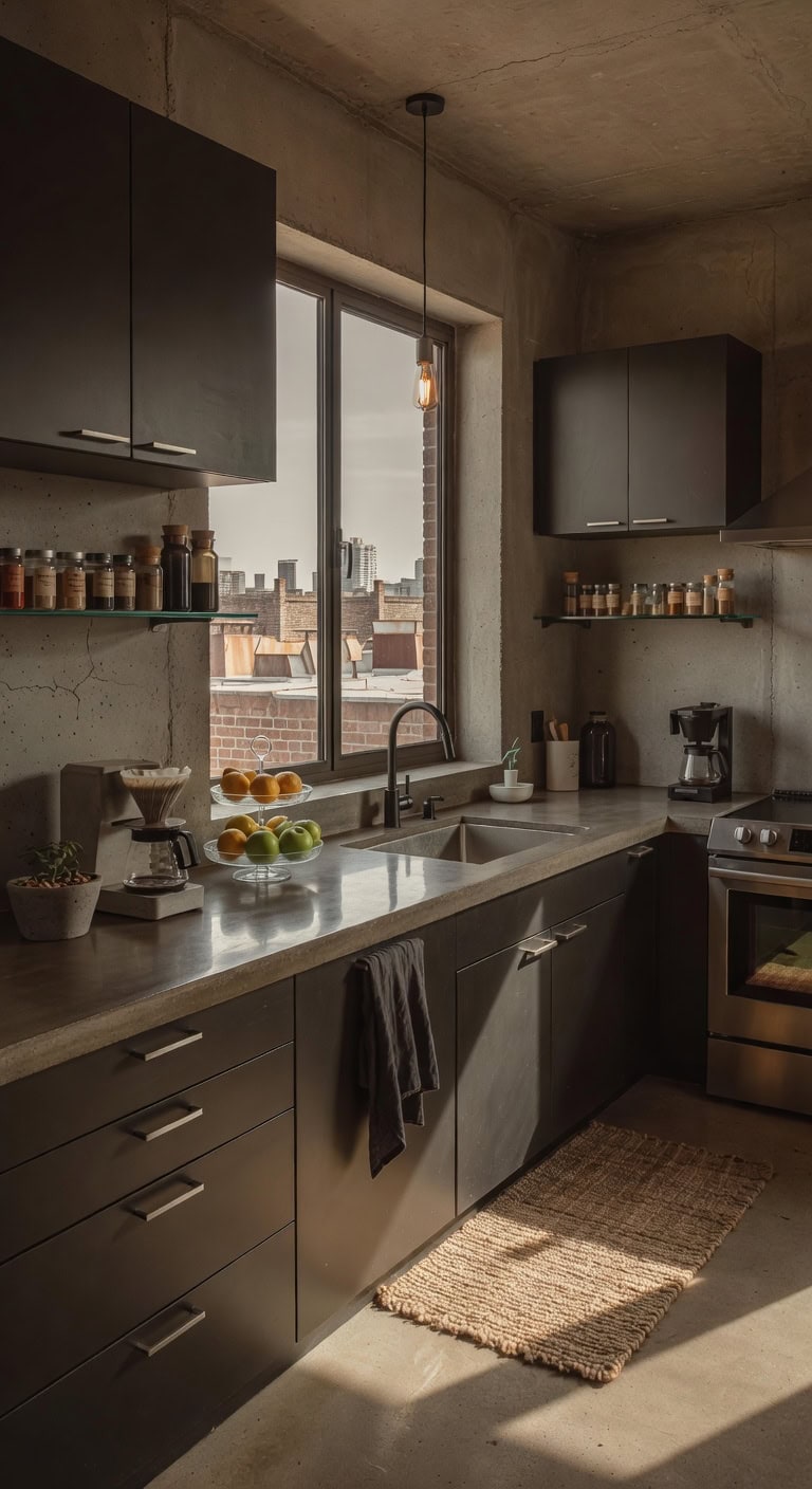 concrete glass industrial warm