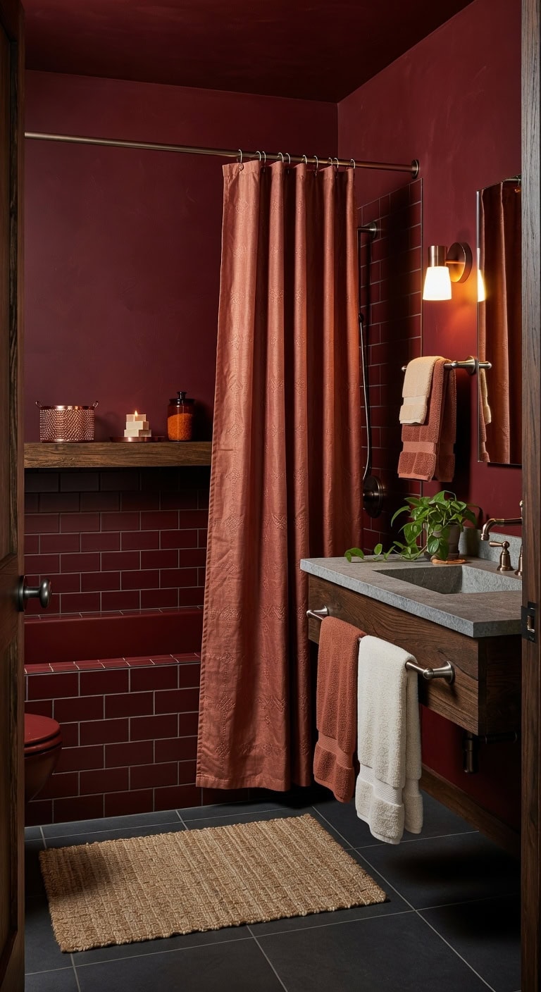 copper and walnut bathroom retreat