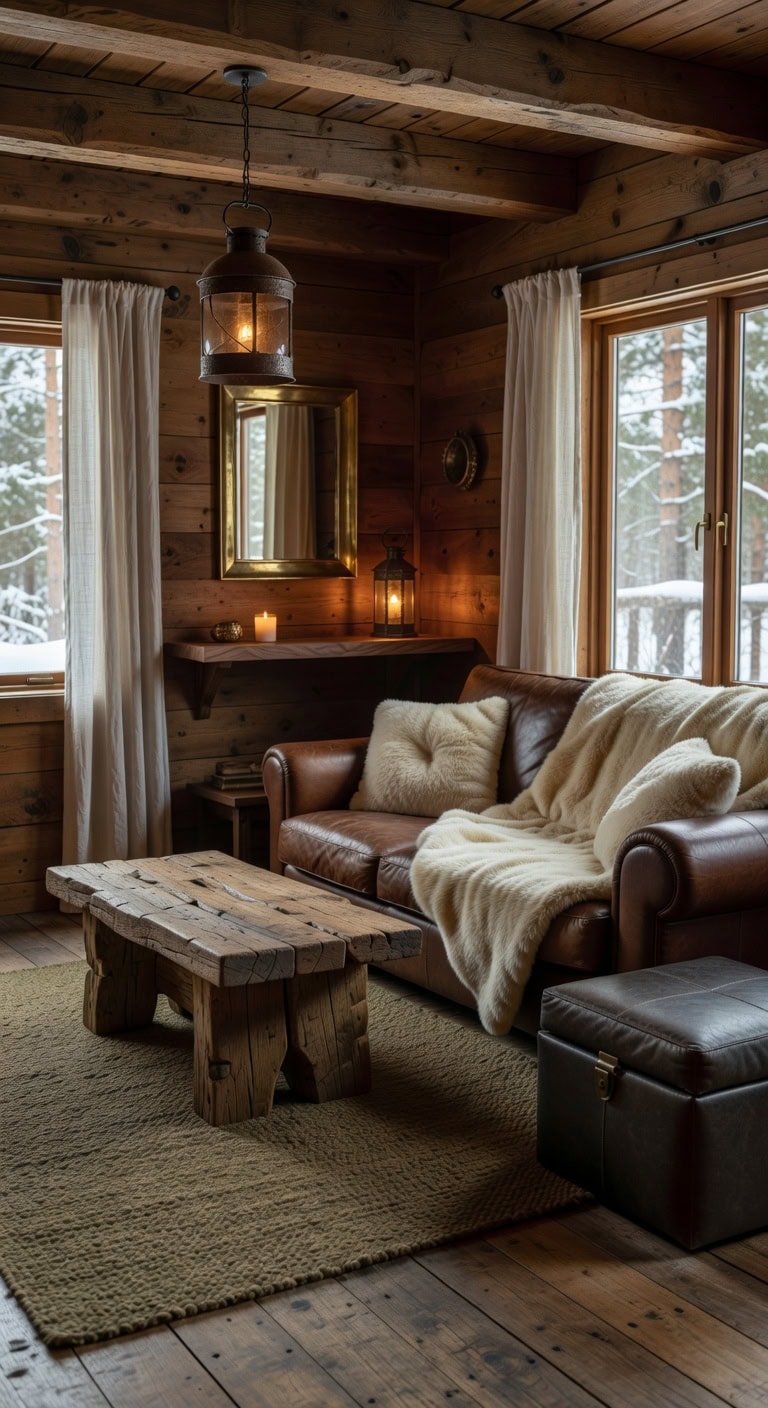 cozy brown and cream