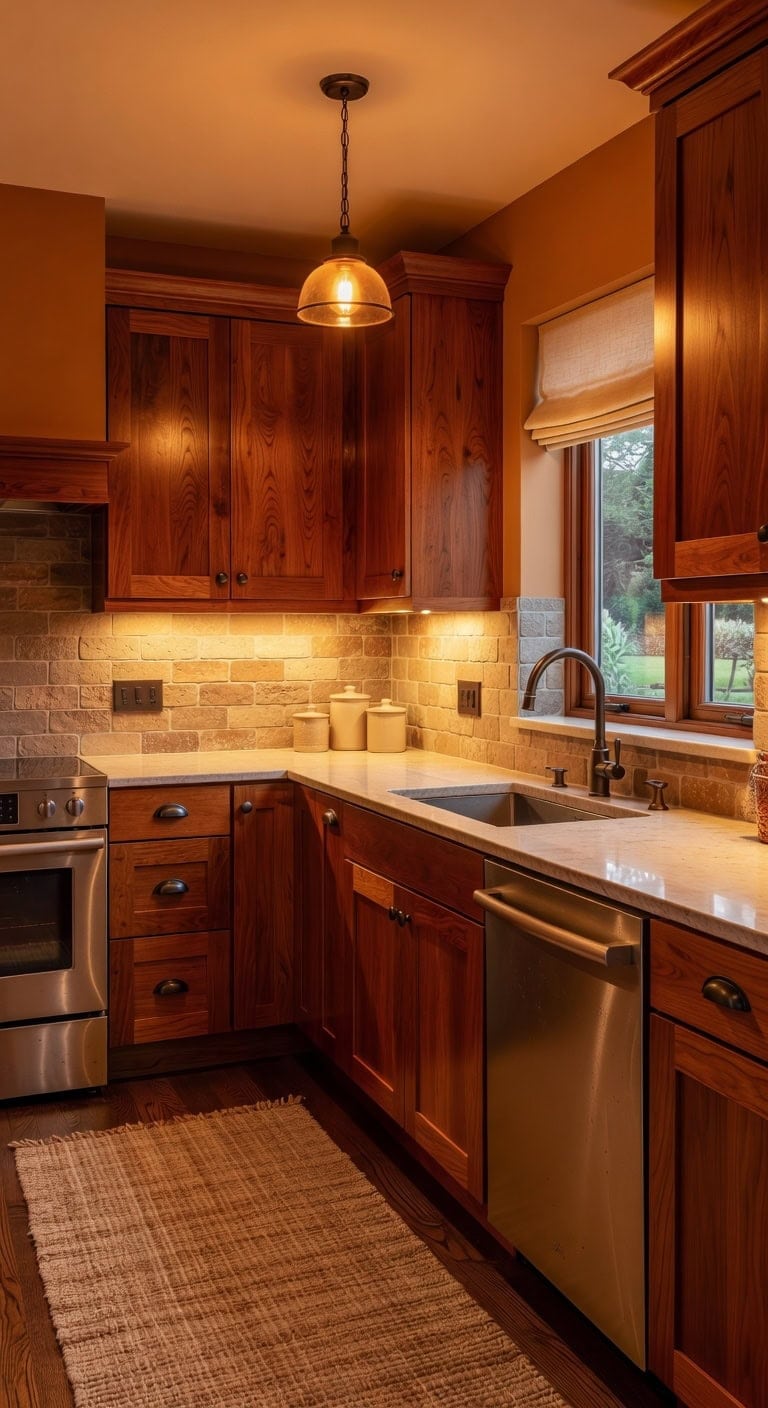 cozy kitchen elegance with warm light