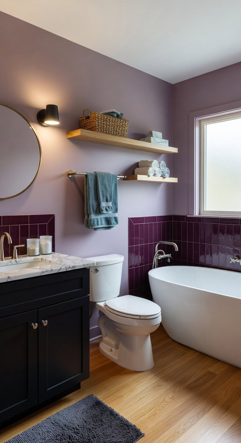 cozy modern balanced relaxing bathroom