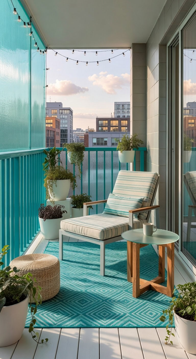 cozy private tiny balcony design