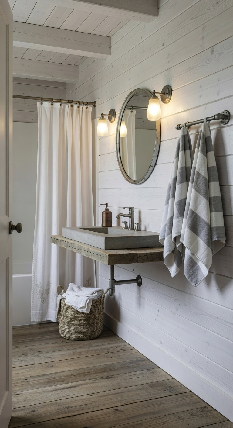cozy rustic cabin bathroom